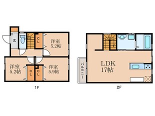 りとあみる小松町Bの物件間取画像